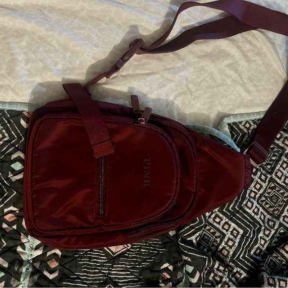 PINK Victoria's Secret Burgundy Belt Bag - Picture 1 of 3